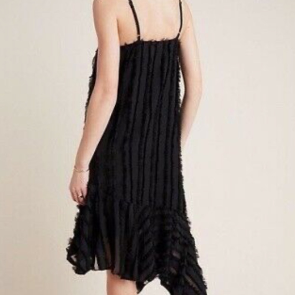 Anthropologie Midi Asymmetrical Black Dress